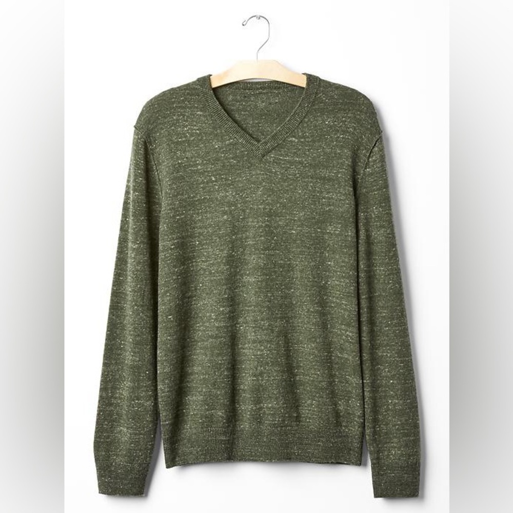 GAP Olive V-Neck Pullover Sweater